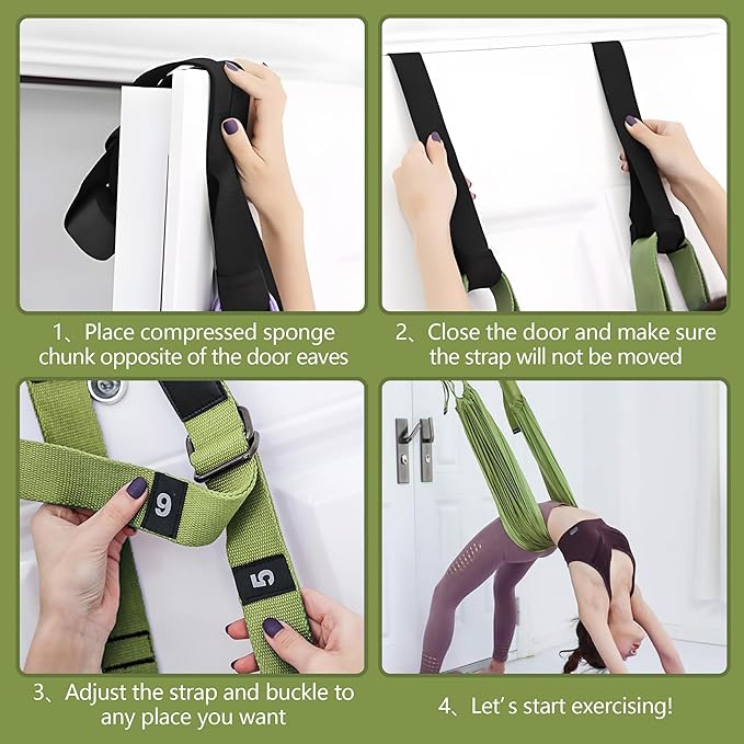 Leg Stretcher Strap, Stretching Equipment with Door Anchor Flexibility Trainer Backbend Assist for Dance Aerial Yoga Ballet Leg Stretching Exercise - Bloomnest