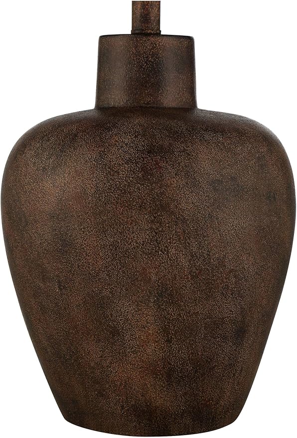 Regency Hill Glenn Farmhouse Rustic Southwestern Natural Cottage Table Lamps 27" Tall Set of 2 Dark Terra Cotta Tapered Fabric Drum Shade Decor for Living Room Bedroom House Bedside Nightstand - Bloomnest
