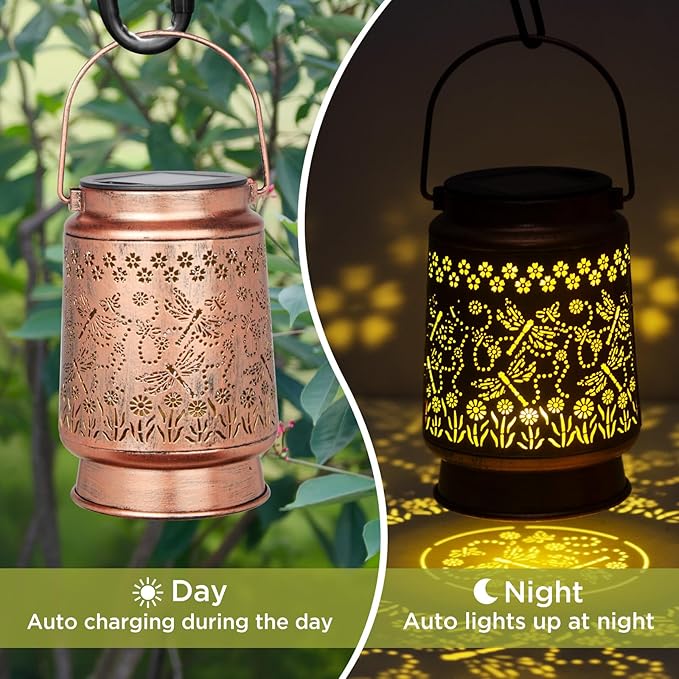 Solar Dragonfly Lantern, Solar Light for Garden, Dragonfly Gifts, Gifts for Women, Gifts for mom, Grandma Gifts, Garden Gifts, mom Day Gifts, Christmas Gifts - Bloomnest