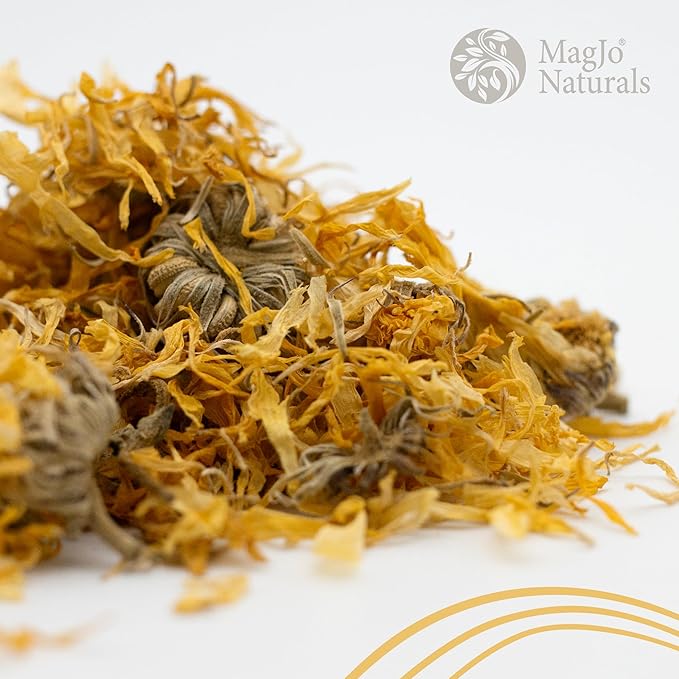 MagJo Naturals, Calendula Flower (1 Pound Bag) whole dried calendula flowers and petals, Calendula officinalis, loose leaf tea, marigold flowers, loose leaf teas, cocktail bombs, Raw - Bloomnest