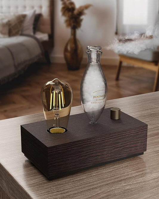 Waterless Essential Oil Diffusers with Rechargeable Battery & 9H Runtime, Aromatherapy Diffusers with Bulb, Scent Diffusers Premium Wood & Glass Nebulizer Cordless for Large Home, Hotels, Rooms - Bloomnest