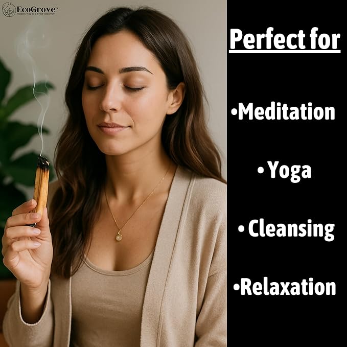 Palo Santo Sticks Bulk – 15 Pack Premium Palo Santo Stick from Ecuador | Authentic Palo Santo Wood Stick & Incense for Smudging, Meditation, Cleansing | Sustainable Palosanto EcoGrove