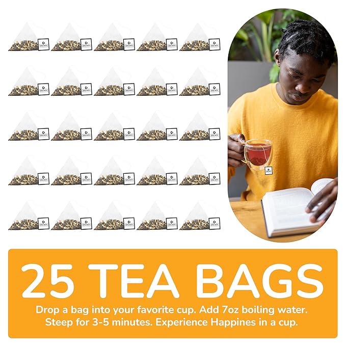 BREWIX, Royal Orange Spice Black Tea (25 Pyramid Tea Bags) | Premium Caffeinated Blend with Zesty Orange & Warming Spices | Warming Winter Blend Perfect for the Holidays | Iced Tea Bags | Sugar-Free - Bloomnest