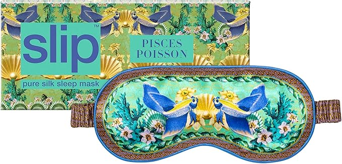 slip Pure Silk Sleep Mask - 100% Pure 22 Momme Mulberry Silk Eye Mask - Comfortable Sleeping Mask with Elastic Band, Zodiac Collection: Pisces - Bloomnest