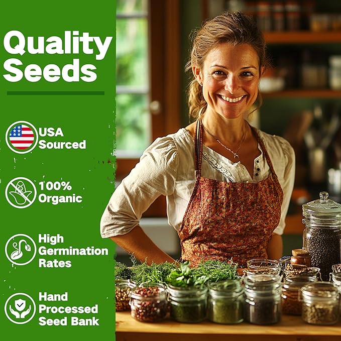 Lush&Dew Culinary Herbs Kitchen Garden Heirloom Seed Bank, Gardening Gifts, 16 Varieties Non-GMO Seeds for Planting Herb in Raised Garden Beds Windowsill, Survival Seed Kit, Cooking Spices Basil Dill - Bloomnest