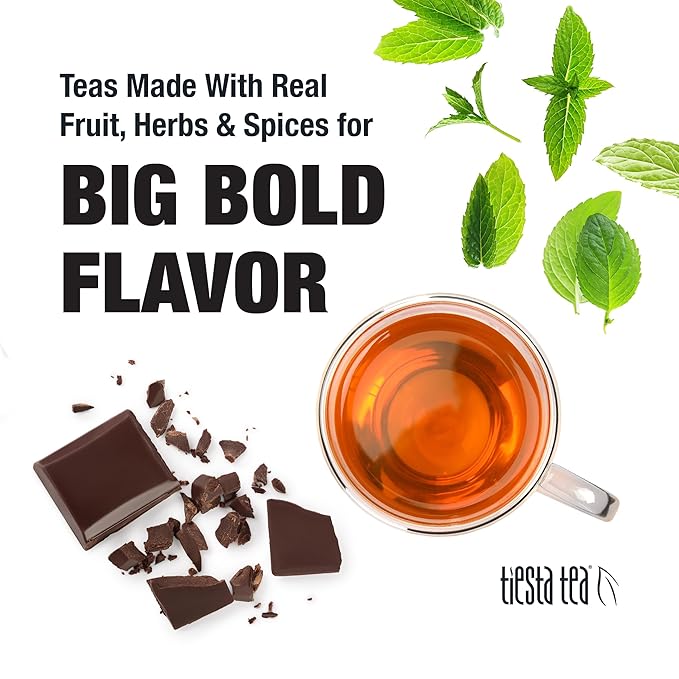 Tiesta Tea - Cocoa Mint Chill Loose Leaf Tea, Chocolate Peppermint Herbal Rooibos Blend, Non-Caffeinated, Brew Hot or Iced, Refillable Tin, Makes Up to 50 Cups, 3 Ounce - Bloomnest