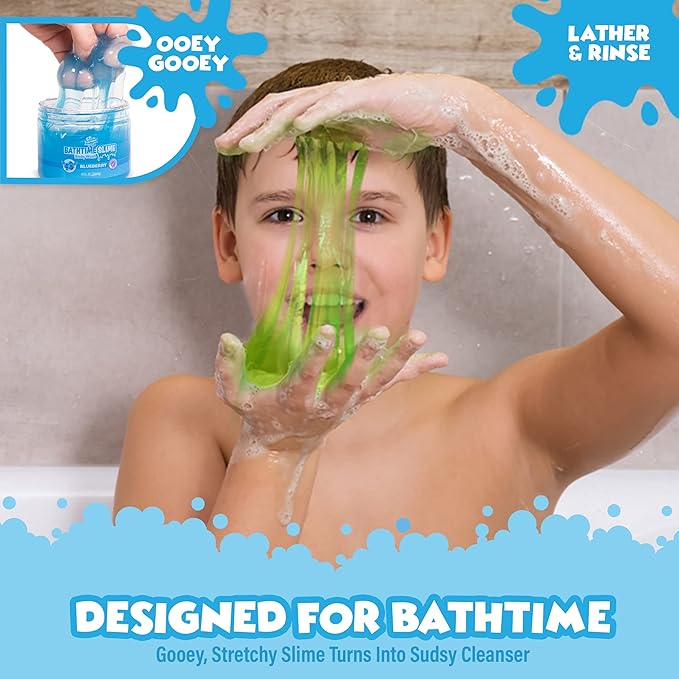 Tub Works® Bath Slime Kids Body Wash, Variety 4 Pack | Gooey, Playful Texture with Fresh, Fruity Scents | Dermatologist Tested | Sensory Fun Bath Toys for Toddlers & Kids | Colorful Slime Kids Soap - Bloomnest