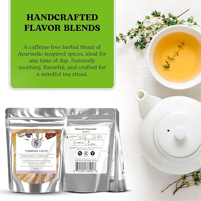 Nelson's Tea - Caffeine Free Turmeric Tea Latte - Mix of Turmeric, Cinnamon, Ginger, Clove, Nutmeg, and Black Pepper (Sample 1 Oz) - Bloomnest