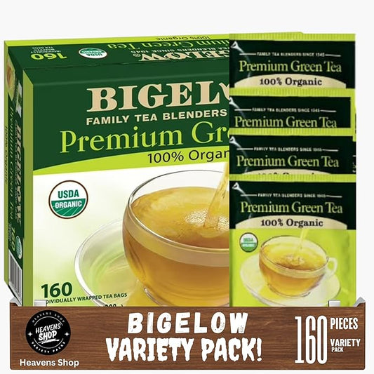 Bigelowss-Premium Organic Green Tea, 160 Count with Storage Bag - Bloomnest