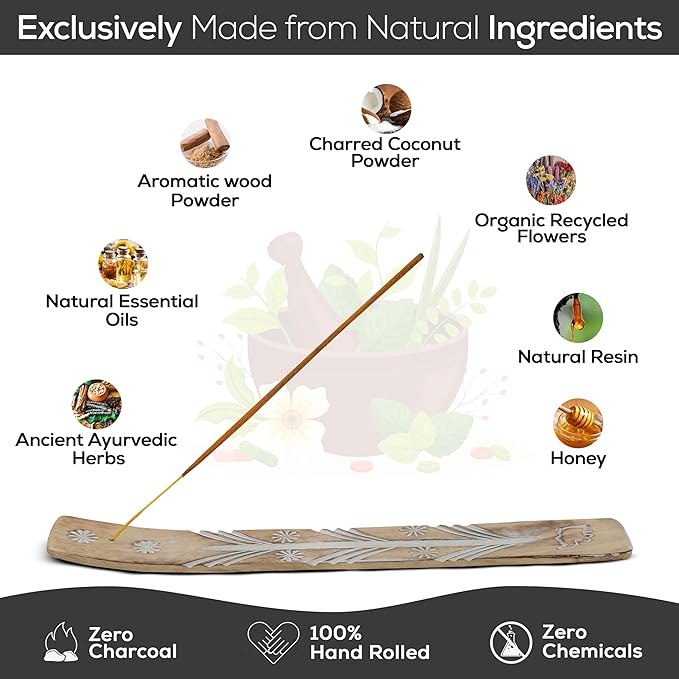 Satya Nagchampa Palo Santo Incense Sticks, Satya Bng (Bangalore) Insenses 15gmx3 Pack (45 GMS) with Raajsee Incense Holder Bundle, Satya Nagchampa Natural Incense - Bloomnest