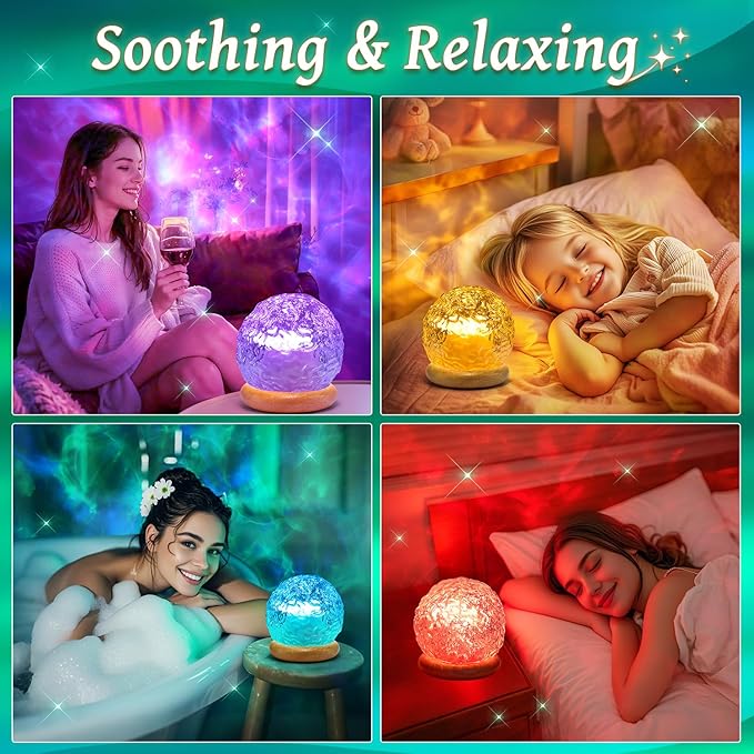Mubarek Crystal Light Projector, 216 Modes Mood Lighting for Bedroom, Remote & USB Control Room Lights for Bedroom, Ambient Lighting Aesthetic Room Decor for Teen Girls Gifts, Christmas Gifts for Kids - Bloomnest