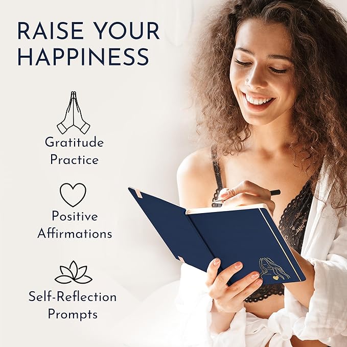 RYVE Daily Journal for Women – 6-Month Guided Gratitude Journal with Prompts, Affirmations, Mindfulness, Self-Reflection & Self-Care - Bloomnest