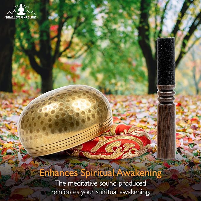 Tibetan Singing Bowls Set~ Meditation Sound Bowl hand Hammered in Nepal For Yoga, Meditation, Mindfulness, Healing & Chakra balancing~ (3.5 inch) - Bloomnest