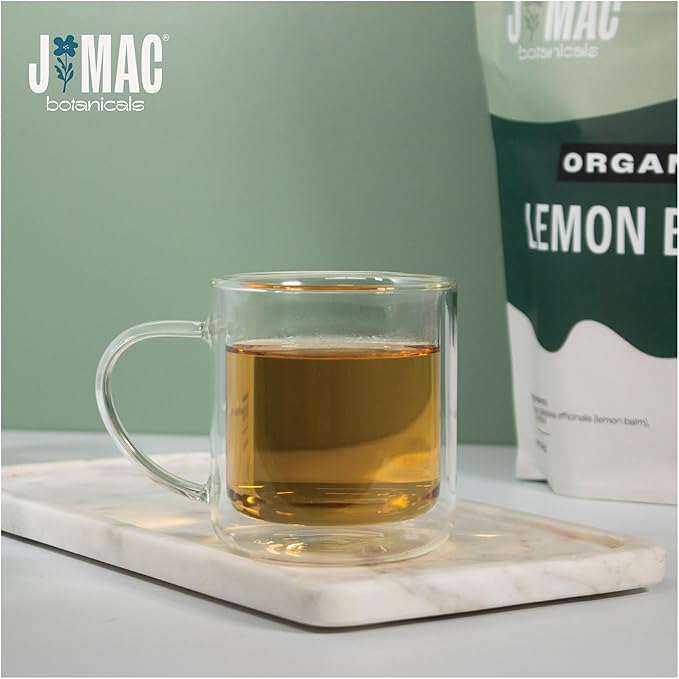 J Mac Botanicals Organic Lemon Balm (16 oz), Loose Leaf Tea, Dried Lemon Balm Tea, herbal Infusion, Lemon balm leaves, melissa officinalis tea, Certified USDA Organic - Bloomnest