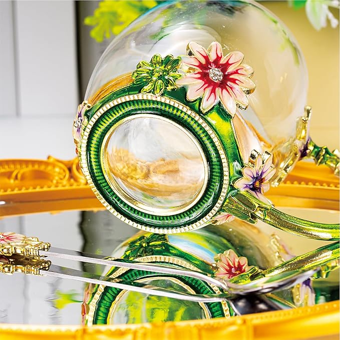 Flower Tea Cup ,Daisy Flower Clear Glass Fancy Coffee Cup with Spoon,Gift Box for Her Mom Wife Grandma Girls Friends Valentines Christmas Birthday Present Idea for Juice,Hot And Cold Drinks Use - Bloomnest