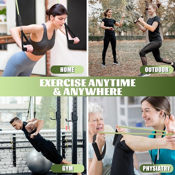 Exercise Resistance Bands with Handles for Working Out, 150/200/250/300 lbs Workout Bands Set with Door Anchor for Physical Therapy, Yoga, Pilates - Bloomnest