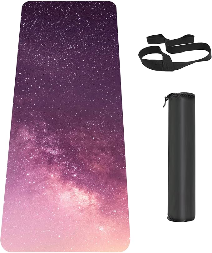 Non Slip Yoga Mat TPE Workout Mat for Men Women, Thick Workout Mat with Carrying Strap, Fitness Mats for Exercise, Yoga, Fitness, Pilates, Floor Workouts (72" x 24" x 6mm) - Bloomnest