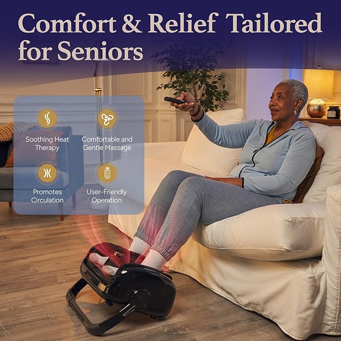 Cloud Massage Shiatsu Foot Massager with Heat, Deep Kneading Therapy for Pain Relief, Circulation, Post-Activity Relaxation - Foot Massager for Plantar Fasciitis, and Arthritis Relief - Bloomnest