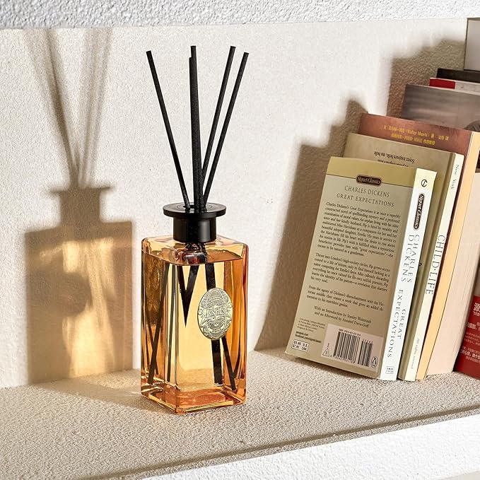 M&SENSE 10.14 oz Large Reed Diffuser Set | Cinnamon Vanilla Scent Oil Diffuser with Sticks |Hotel Collection Non-Toxic Essential Oil |for Bedroom Bathroom Living Room MSENSE
