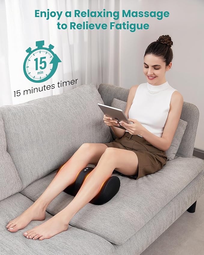 Nekteck Foot Massager with Heat & Foot Roller, Shiatsu Calf Leg Massager for Circulation and Neuropathy Pain Relief for Feet Care Home Office Gadgets Relaxing Massage Tools Gifts for Women Men Mom Dad - Bloomnest