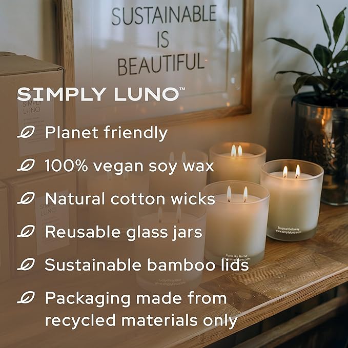 Feels Like Home - Apple, Cinnamon & Vanilla Scented Candle – 14oz Soy Wax Large – Cozy Fall Candle for Home – 50+ Hour Burn – Eco Friendly Gift Box in Reusable Glass Jar with Bamboo Lid - Bloomnest