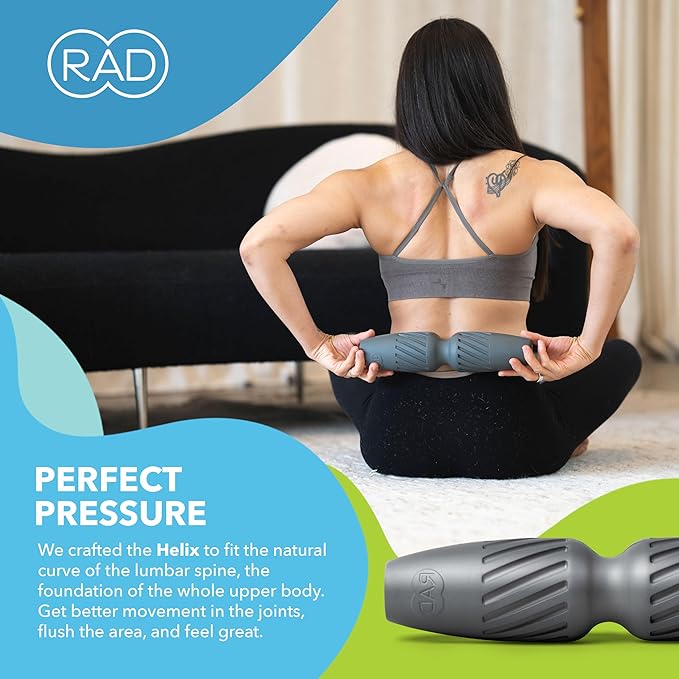 RAD Helix – Compact High-Density Exercise Foam Roller – Deep Tissue Myofascial Release for Back, Quads, Hamstrings & More – Muscle Recovery Tool for Stretching & Mobility - Bloomnest