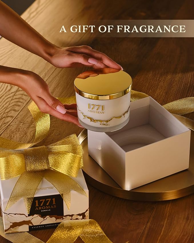 Vanilla Scented Candles - 100% Natural Soy Wax - Large 3 Wick Jar Candle - Up to 50 Hours Burning Time - Candles for Home - Gift-Ready Candle for Men & Women - Aromatherapy Candles - Bloomnest