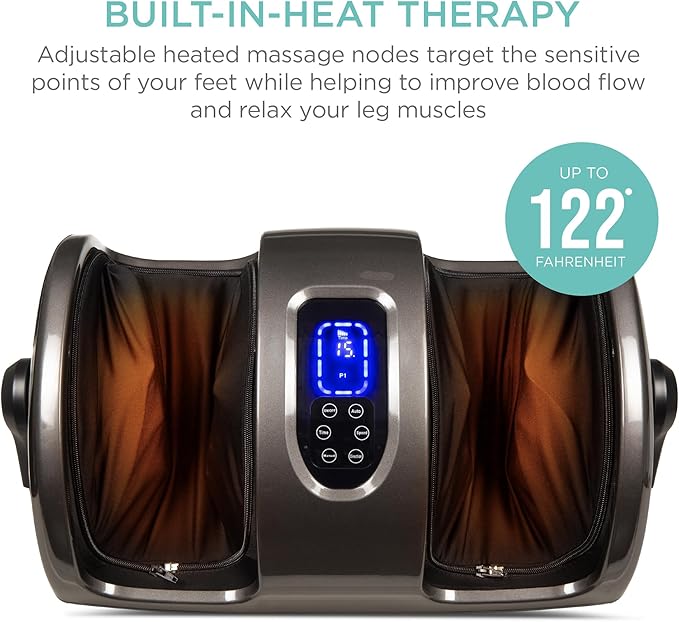 Best Choice Products Heated Shiatsu Foot Massager for Pain Relief, Plantar Fasciitis, Neuropathy, Blood Circulation w/Compact Design - Gray - Bloomnest