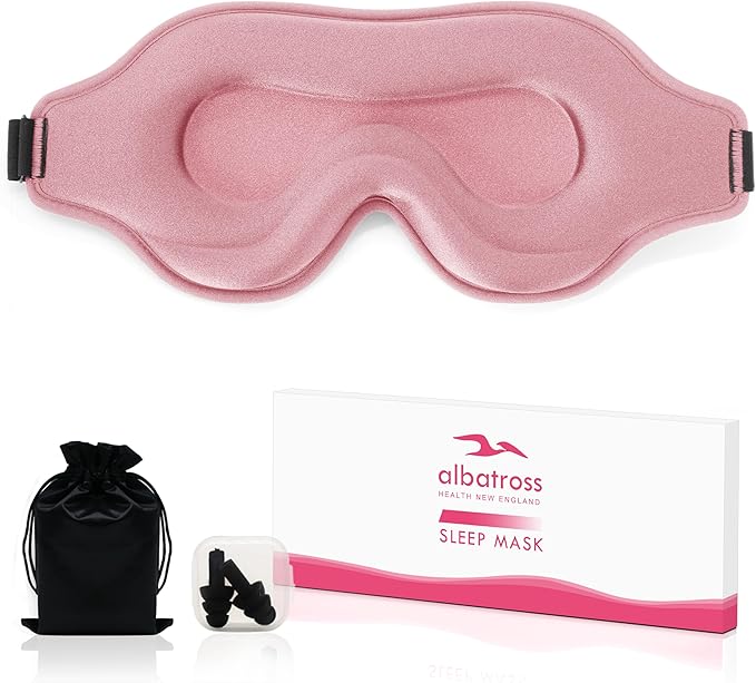 Sleep Eye Mask for Men Women, Lash Extensions 3D Sleeping Mask, Travel Blackout Night Blindfold Eye Shade Cover with Adjustable Strap (Pink-3D) - Bloomnest