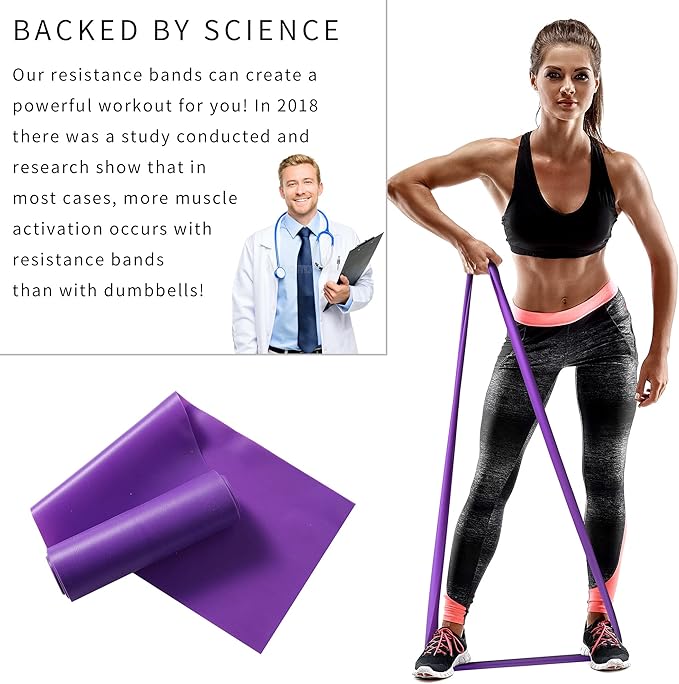 Resistance Band 50 Yards Elastic Exercise Fitness Band Roll for Home Training, Physical Therapy, and Yoga (0.3 mm), Purple - Bloomnest