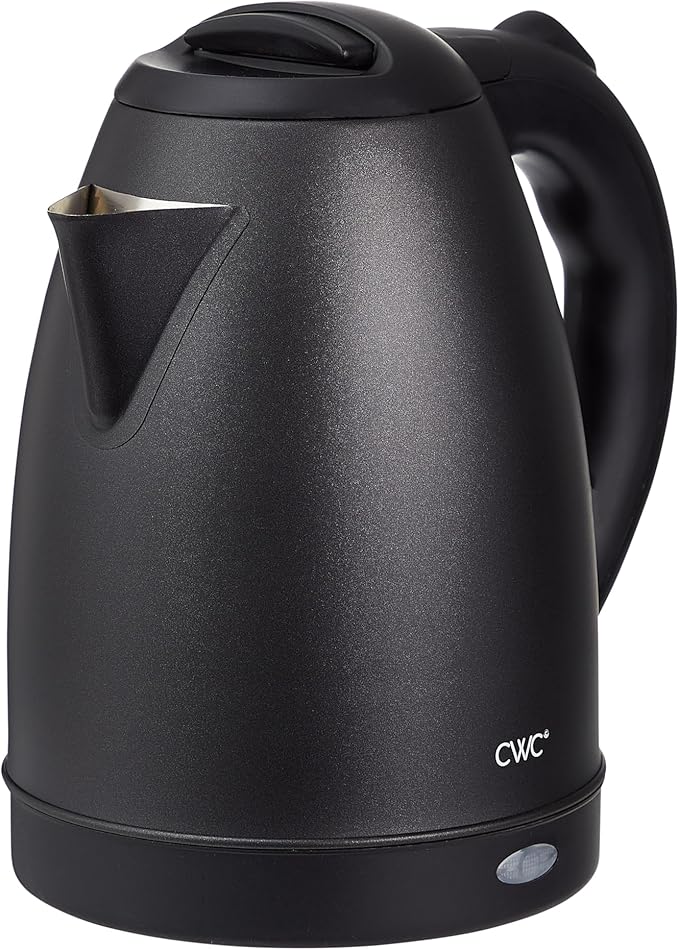 COOK WITH COLOR Electric Kettle - Rapid Boil, Sleek Design, and Safety Features - Great for Quick and Easy, Stainless Steel Black, 1.7 Liters - Bloomnest
