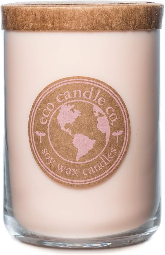 ECO CANDLE CO. Recycled Candle, Vanilla Grapefruit, 26 oz. - Scents of Vanilla & Pink Grapefruit - 100% Soy Wax, No Lead, Kraft Paper Label & Lid, Hand Poured, Made from Midwest Grown Soybeans - Bloomnest