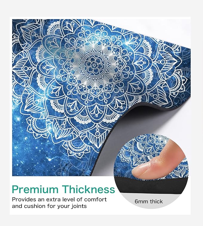 Non Slip Yoga Mat TPE Workout Mat for Men Women, Thick Workout Mat with Carrying Strap, Fitness Mats for Exercise, Yoga, Fitness, Pilates, Floor Workouts (72" x 24" x 6mm) - Bloomnest