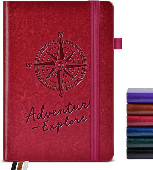 PAIBAS Blank Journal Notebook for Women Men,160 Pages,A5 Hardcover Sketchbook for Drawing, Sketch book, Unlined Notebooks for School,Work, Note Taking,Travel Journals for Writing 5.8"x8.5" (Burgundy) - Bloomnest