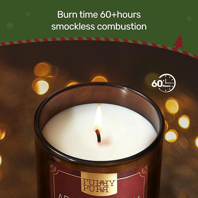 Odor Eliminating Candle, Berry Rum Scented Candle, Pet-Friendly Soy Candles for Christmas, 60 Hours, 7 oz - Bloomnest