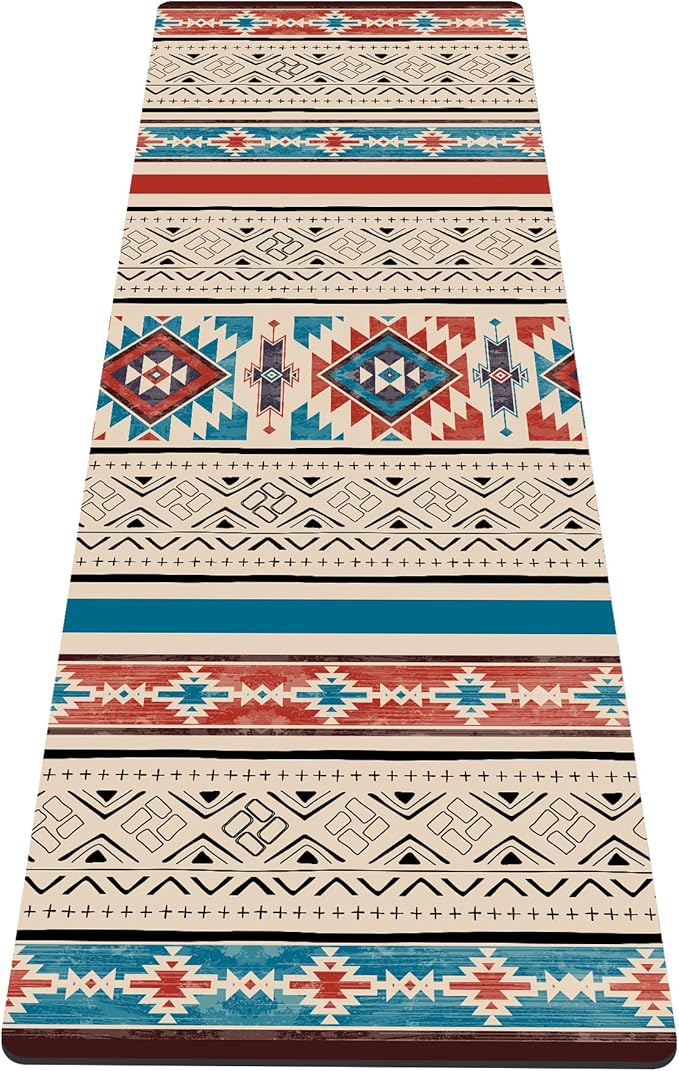 nuveti Yoga Mat Print Extra Thick TPE Non Slip Fitness Exercise Mat with Carrying Bag,72"x24" Extra Thick 6MM Exercise & Workout Mat for Yoga, Pilates Fitness and Floor Exercises - Bloomnest