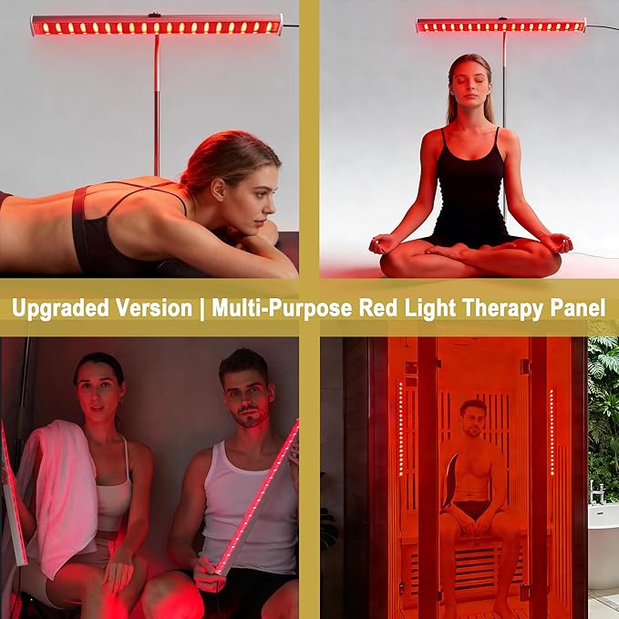Red Light Therapy for Body Face, Infrared Light Therapy for Sauna with Adjustable Stand, 660nm and 850nm Near Infrared LED Lights Panel