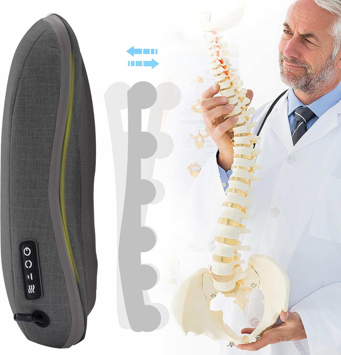 CooCoCo Back Massager for Chair,Shiatsu Back Massage Chair Pad, Deep Tissue 4D Kneading Massage Pillow for Lower Back,Full Body Relaxation, Birthday Christmas Gifts for Mom Dad Women Men Her