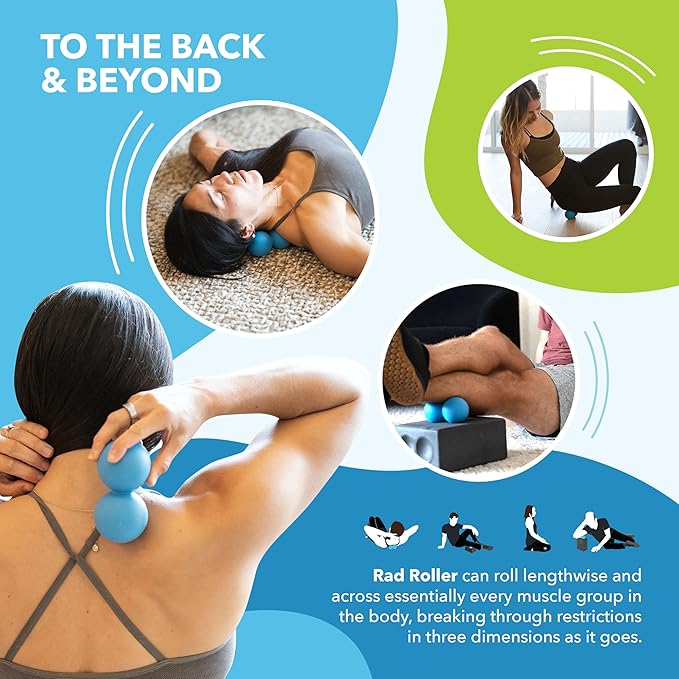 RAD Roller XL Peanut Roller Ball Massager - Soft Density Peanut Massage Ball - Myofascial Release for Back, Feet, Neck, Psoas - Suboccipital Release Device, Thoracic Spine Roller Balls