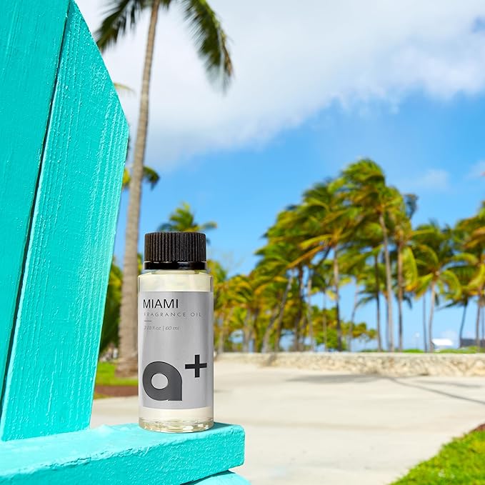 Aromar+ Fragrance Oil – Miami-Inspired by Ritz Carlton – Luxury Hotel Scent Experience with Fresh Ocean Breeze & Lemon Floral – for Waterless Diffusers – Long-Lasting Home Aroma – 2oz/60mL - Bloomnest