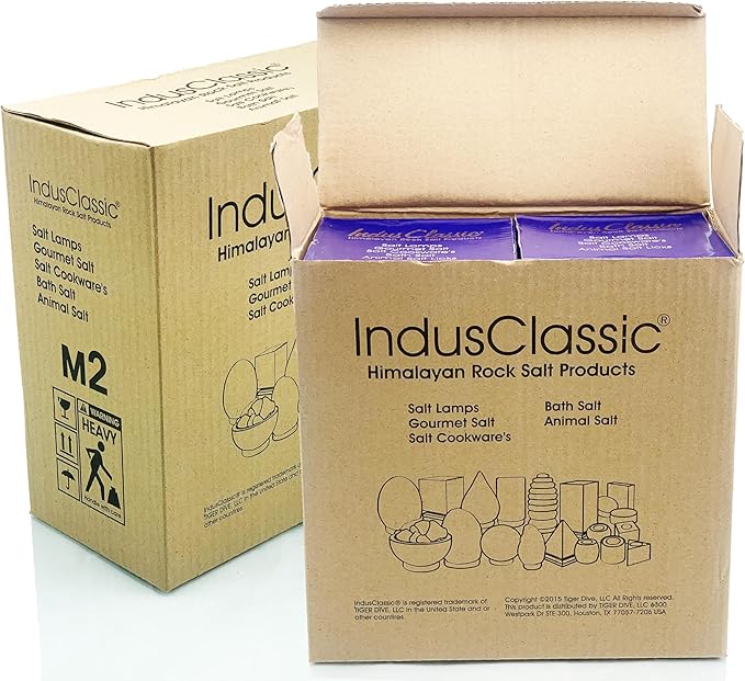 LN-02 Pack of 2 Natural Himalayan Pink Crystal Rock Salt Lamp 4~7 lbs with Dimmer Control Switch, Quality Gift Packaging