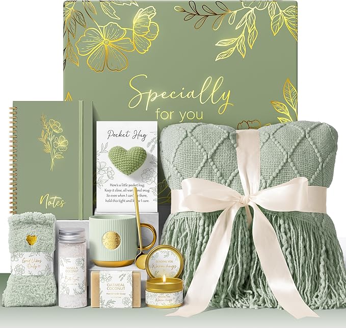 Self Care Gifts for Women Get Well Soon Gift Baskets, Birthday Gifts for Women Spa Care Package,Sympathy Inspirational Thinking of You Valentines Day Gift Set for Her Wife Girlfriend Mom Sister Friend - Bloomnest