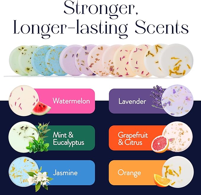 Gifts for Women, Aromatherapy Shower Steamers – 12-Pack Self Care & Spa Birthday Gifts for Women, Relaxation & Stress Relief, Bath Shower Bombs with Lavender & Eucalyptus Essential Oils - Bloomnest