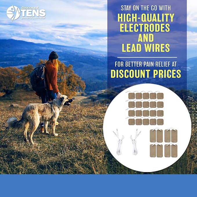 Discount TENS Brand Electrode Refresh Pack – Renew Your TENS 7000 Device with Premium Replacement Electrodes & Lead Wires, Includes 20 Small Pads, 8 Large Pads & 1 Pair Lead Wires