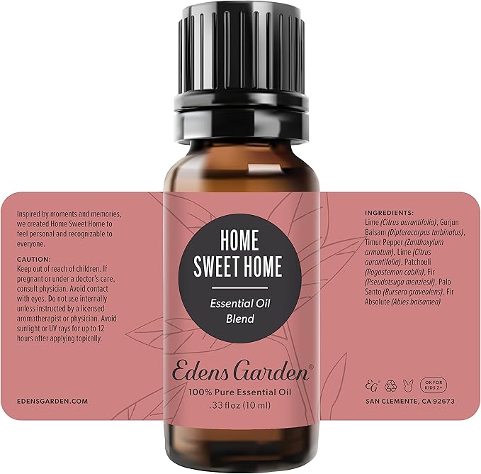 Edens Garden Home Sweet Home Essential Oil Blend- 100% Pure Premium Grade, Undiluted, Natural, Therapeutic, Aromatherapy, The Best for Diffusing, Candle, Laundry, Humidifiers 10 ml (.33 fl oz) EdensGarden