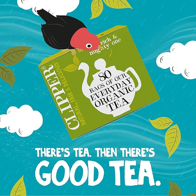 Clipper Tea, Organic Fairtrade Everyday, Organic, USDA Non-GMO, Fair Trade, Sustainable Caffeinated Tea, 1 Pack, 80 Unbleached Tea Bags - Bloomnest