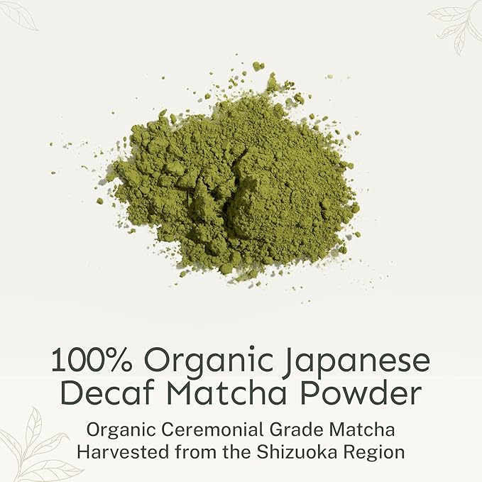 Yu Tea Organic Decaf Matcha Powder Ceremonial Grade, 30 Instant Packets | Rich in Antioxidants & L-Theanine, Low Caffeine | Unsweetened Grade A Japanese Green Tea Powder | Single Serve Sticks - Bloomnest