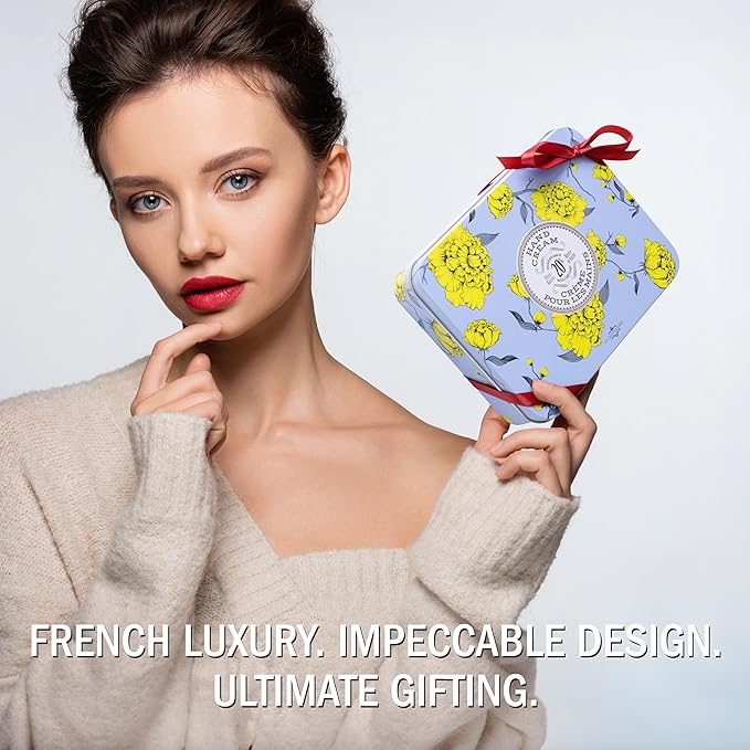 La Chatelaine French Hand Cream Trio Tin, Holiday Gift Set, Hand Lotion for Women, Made in France with 20% Organic Shea Butter (Lavender, Lychee Bilberry & Lemon Verbena or Citrus Fizz) 3 x 1 fl oz - Bloomnest