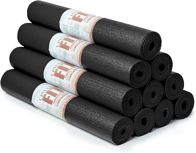 10 Pack Economy Yoga Mat, 68" x 24" Non Slip Exercise Mat, 3mm Thick Gym Mat, Bulk Non Toxic Yoga Mats for Home Workout and Studios - Bloomnest