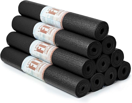 10 Pack Economy Yoga Mat, 68" x 24" Non Slip Exercise Mat, 3mm Thick Gym Mat, Bulk Non Toxic Yoga Mats for Home Workout and Studios - Bloomnest